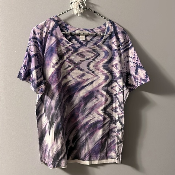Christopher & Banks short sleeve t shirt gem detail size X (14 W) - Picture 1 of 5